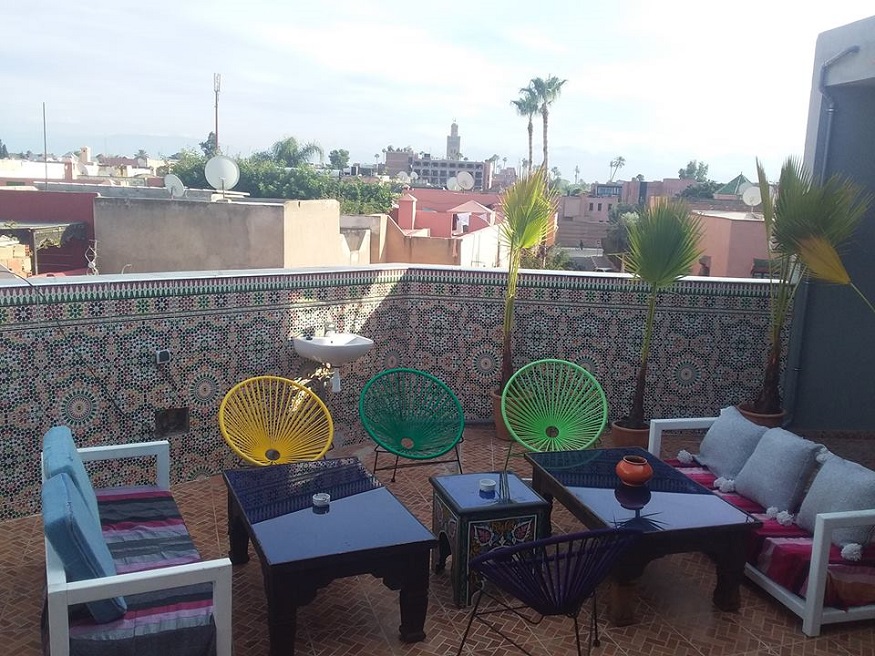 best hostels in Marrakech, Rooftop Hostel roof terrace