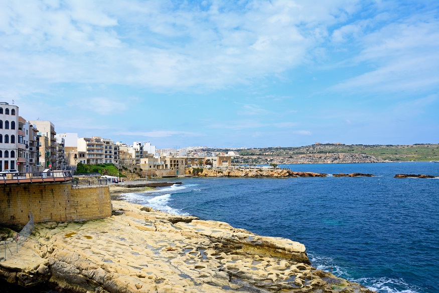 where to stay in malta - st paul's bay area - beach view