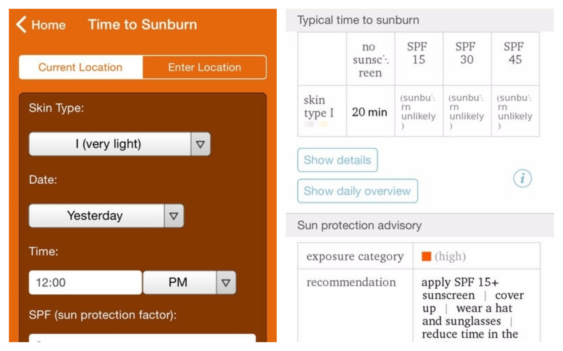 Best Travel Apps - Wolfram Alpha Sun Exposure