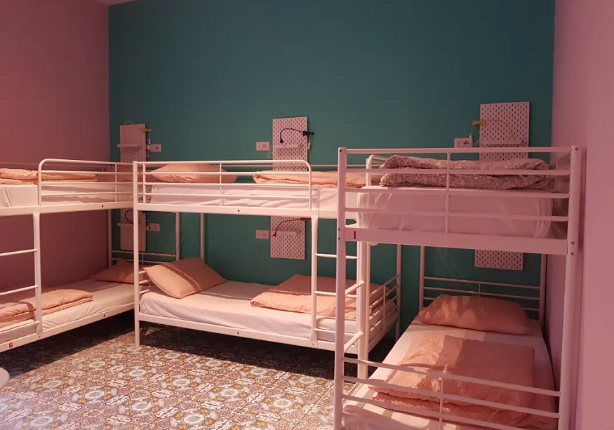 best hostels in naples, bunk beds ina dorm room at Hostel Mancini